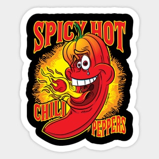 Spicy Flaming Red Hot Chili Peppers Sticker